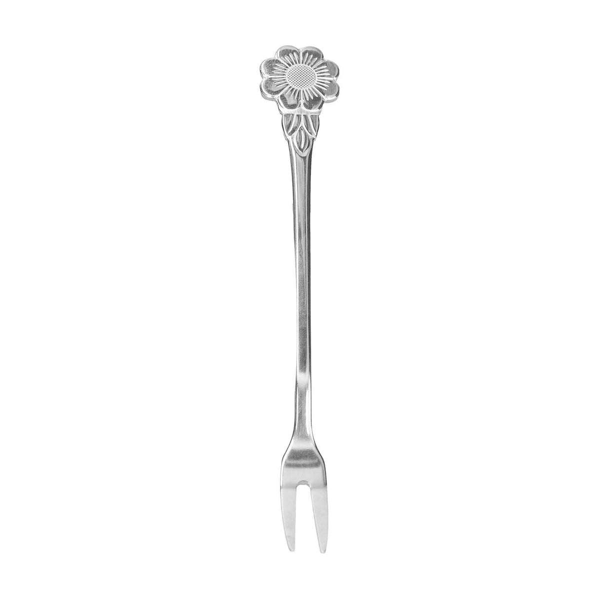 4pcs 2 Prong Fruit Fork Stainless Steel Mini Salad Fruit Dessert Tasting Forks for Home Kitchen PartySilver