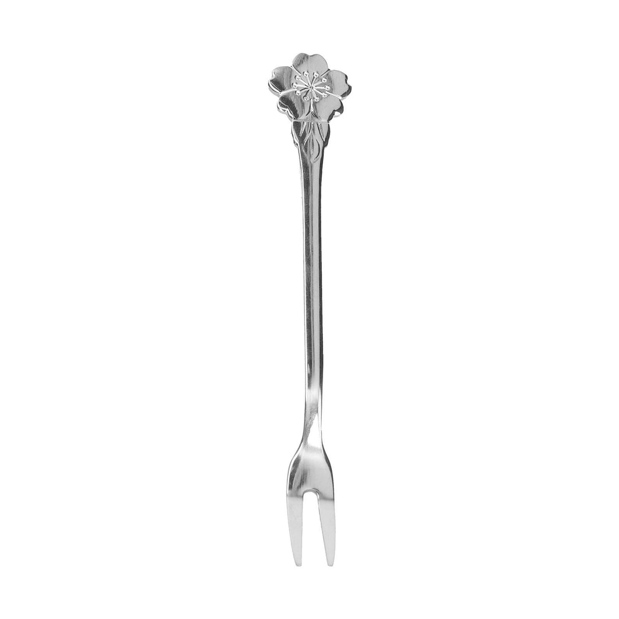 4pcs 2 Prong Fruit Fork Stainless Steel Mini Salad Fruit Dessert Tasting Forks for Home Kitchen PartySilver