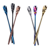 6PCS Coffee Spoon Stainless Steel Mixing Spoon Thickened Long Handle Ice Tea Desert Scoop