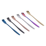 6PCS Coffee Spoon Stainless Steel Mixing Spoon Thickened Long Handle Ice Tea Desert Scoop
