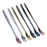 6PCS Coffee Spoon Stainless Steel Mixing Spoon Thickened Long Handle Ice Tea Desert Scoop
