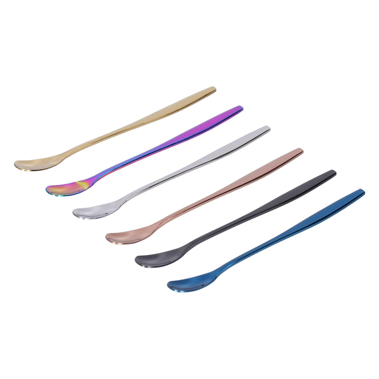 6PCS Coffee Spoon Stainless Steel Mixing Spoon Thickened Long Handle Ice Tea Desert Scoop