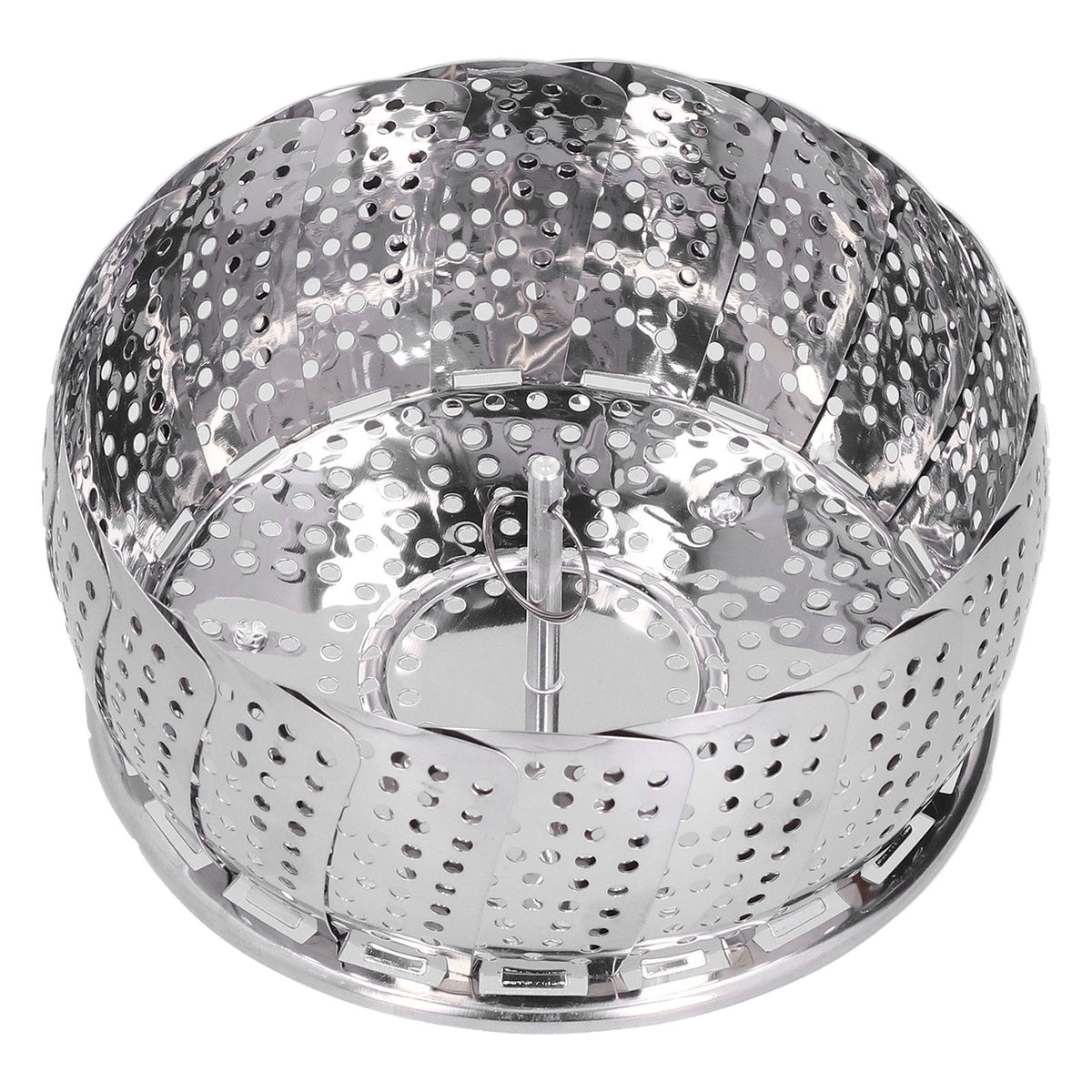Stainless Steel Steamer Basket 28cm Diameter Retractable Foldable Steaming Rack for Home