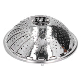 Stainless Steel Steamer Basket 28cm Diameter Retractable Foldable Steaming Rack for Home - Rear View