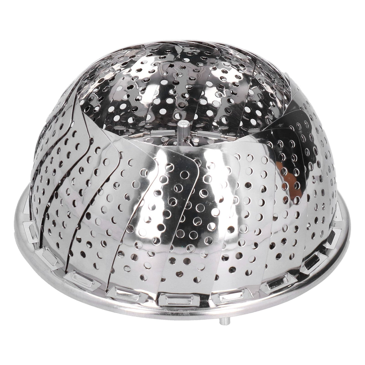Stainless Steel Steamer Basket 28cm Diameter Retractable Foldable Steaming Rack for Home