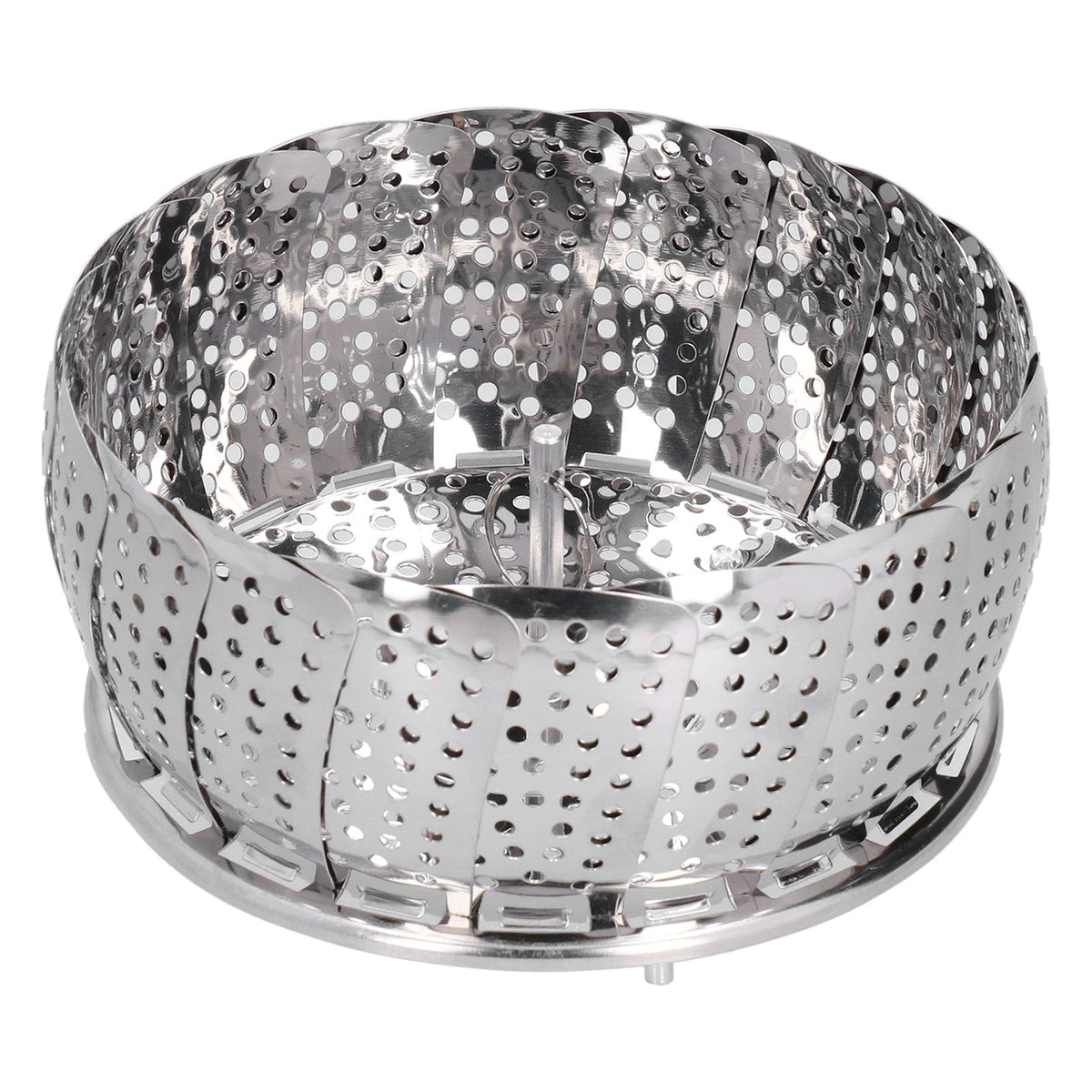 Stainless Steel Steamer Basket 28cm Diameter Retractable Foldable Steaming Rack for Home