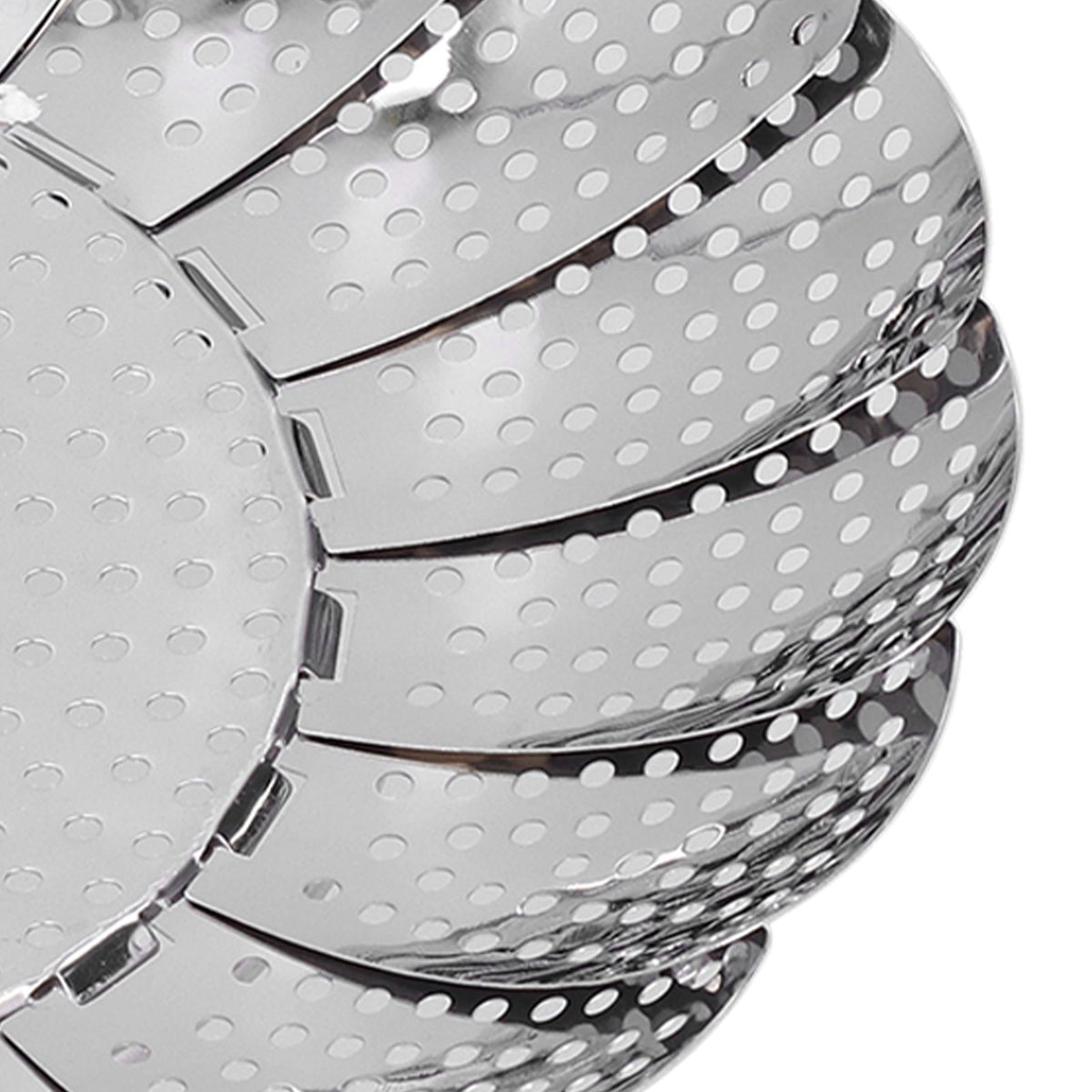 Stainless Steel Steamer Basket 28cm Diameter Retractable Foldable Steaming Rack for Home