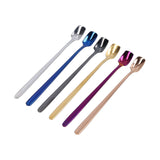 6 Pcs Dessert Spoon 304 Stainless Steel Mixing Spoon Shovel Long Handle Thickened Spoon Set for Dessert Ice Cream 15cm