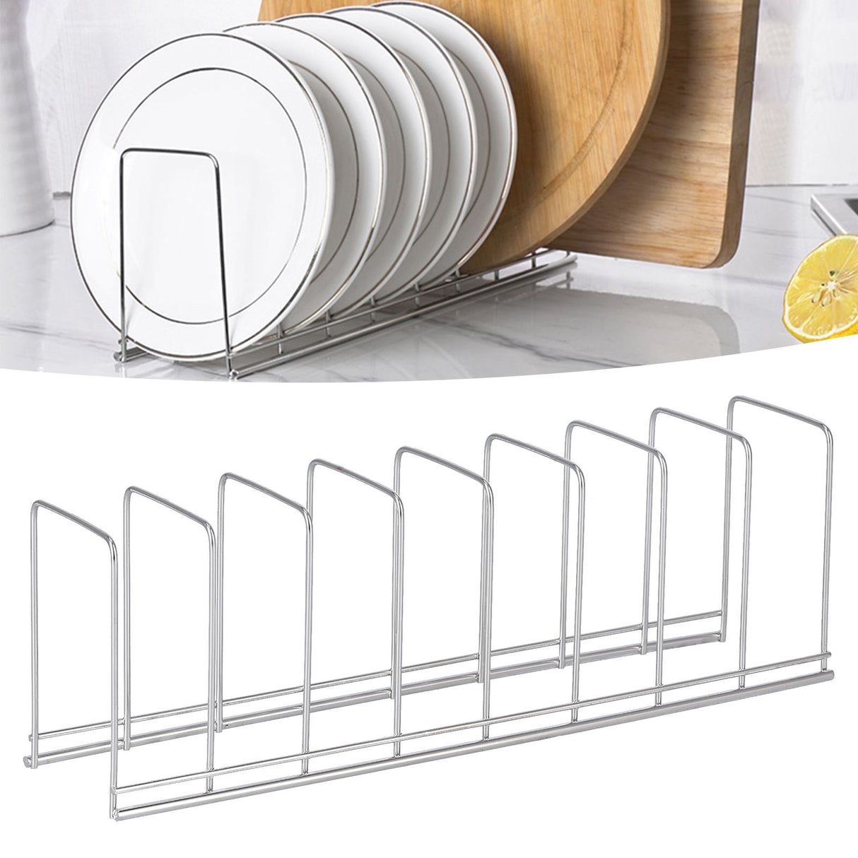 Kitchen Organizer Rack Multiple Use Dish Drying Rack for Plates Baking Pan Pot Pans