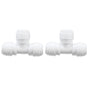 2PCS Tee Quick Connecter Water Tube Fitting 100PSI Push in Fitting Push in Joint for Garden