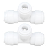 2PCS Tee Quick Connecter Water Tube Fitting 100PSI Push in Fitting Push in Joint for Garden - Top-Down View