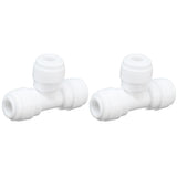 2PCS Tee Quick Connecter Water Tube Fitting 100PSI Push in Fitting Push in Joint for Garden - Close-Up Angle