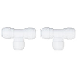 2PCS Tee Quick Connecter Water Tube Fitting 100PSI Push in Fitting Push in Joint for Garden - Low Angle