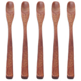 5Pcs Small Wood Color Spoon Narrow Headed Anti Scalding Spoon for Children Food Home Kitchen