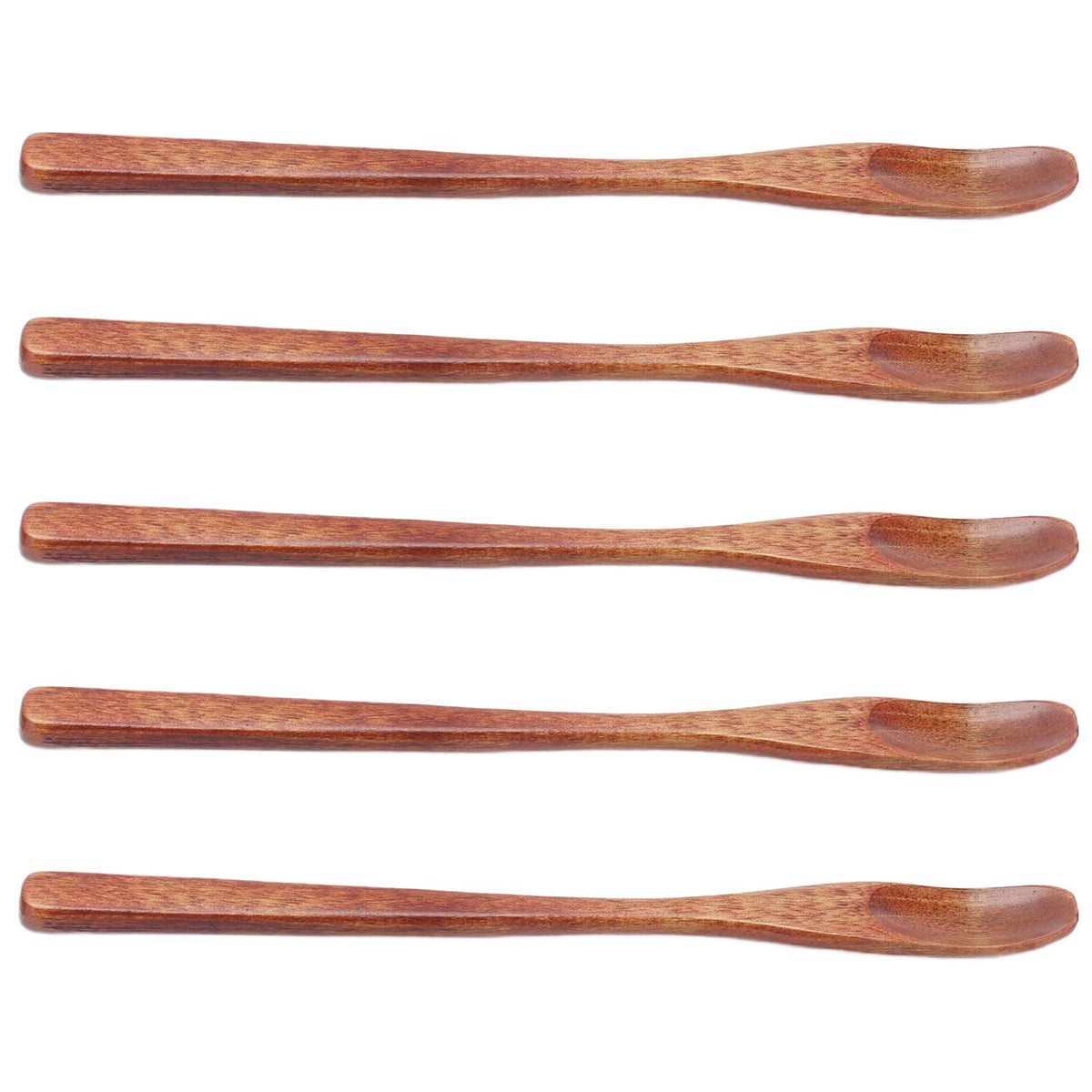 5Pcs Small Wood Color Spoon Narrow Headed Anti Scalding Spoon for Children Food Home Kitchen