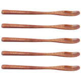 5Pcs Small Wood Color Spoon Narrow Headed Anti Scalding Spoon for Children Food Home Kitchen