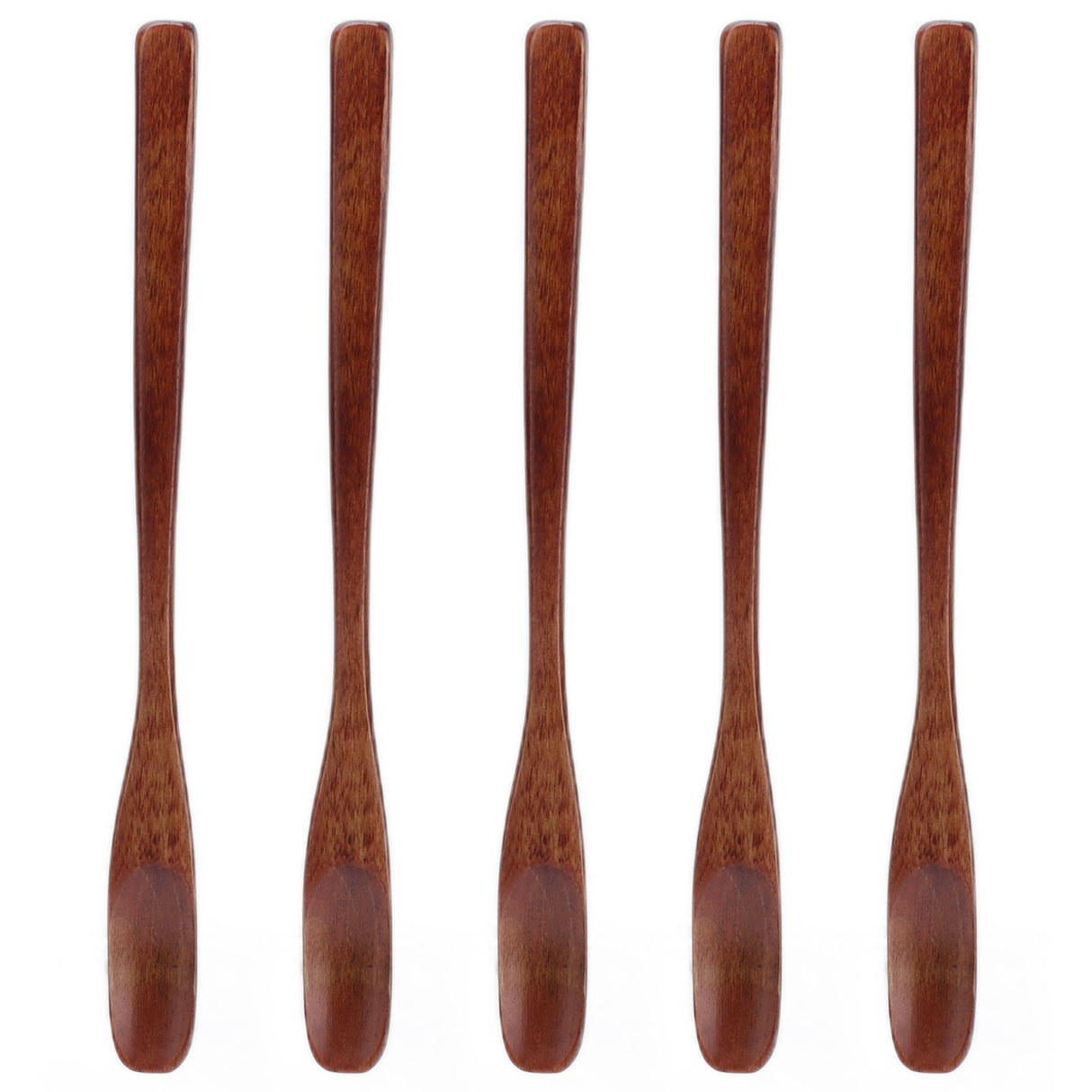 5Pcs Small Wood Color Spoon Narrow Headed Anti Scalding Spoon for Children Food Home Kitchen