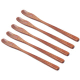 5Pcs Small Wood Color Spoon Narrow Headed Anti Scalding Spoon for Children Food Home Kitchen