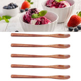 5Pcs Small Wood Color Spoon Narrow Headed Anti Scalding Spoon for Children Food Home Kitchen