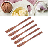 5Pcs Small Wood Color Spoon Narrow Headed Anti Scalding Spoon for Children Food Home Kitchen