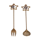 Innovative Pendant Spoon Multipurpose Stirring Dessert Fork for Wedding Kitchen HotelStar Shaped - Front View