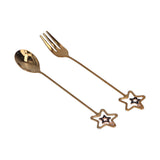 Innovative Pendant Spoon Multipurpose Stirring Dessert Fork for Wedding Kitchen HotelStar Shaped - Side View