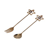 Innovative Pendant Spoon Multipurpose Stirring Dessert Fork for Wedding Kitchen HotelStar Shaped - 45-Degree Angle