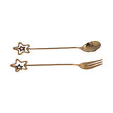 Innovative Pendant Spoon Multipurpose Stirring Dessert Fork for Wedding Kitchen HotelStar Shaped - Rear View