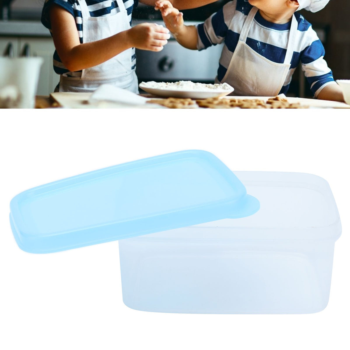 5Pcs Small Food Container Blue Heat Resistant Reusable Mini Airtight Multifunctional Food Box