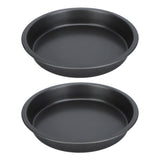 2Pcs Non Stick Pizza Pan Deep Thickened Carbon Steel Baking Pan for Kitchen Bakery6in