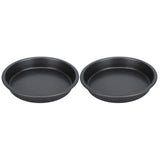 2Pcs Non Stick Pizza Pan Deep Thickened Carbon Steel Baking Pan for Kitchen Bakery6in - Top-Down View