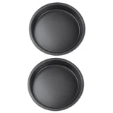 2Pcs Non Stick Pizza Pan Deep Thickened Carbon Steel Baking Pan for Kitchen Bakery6in - Low Angle