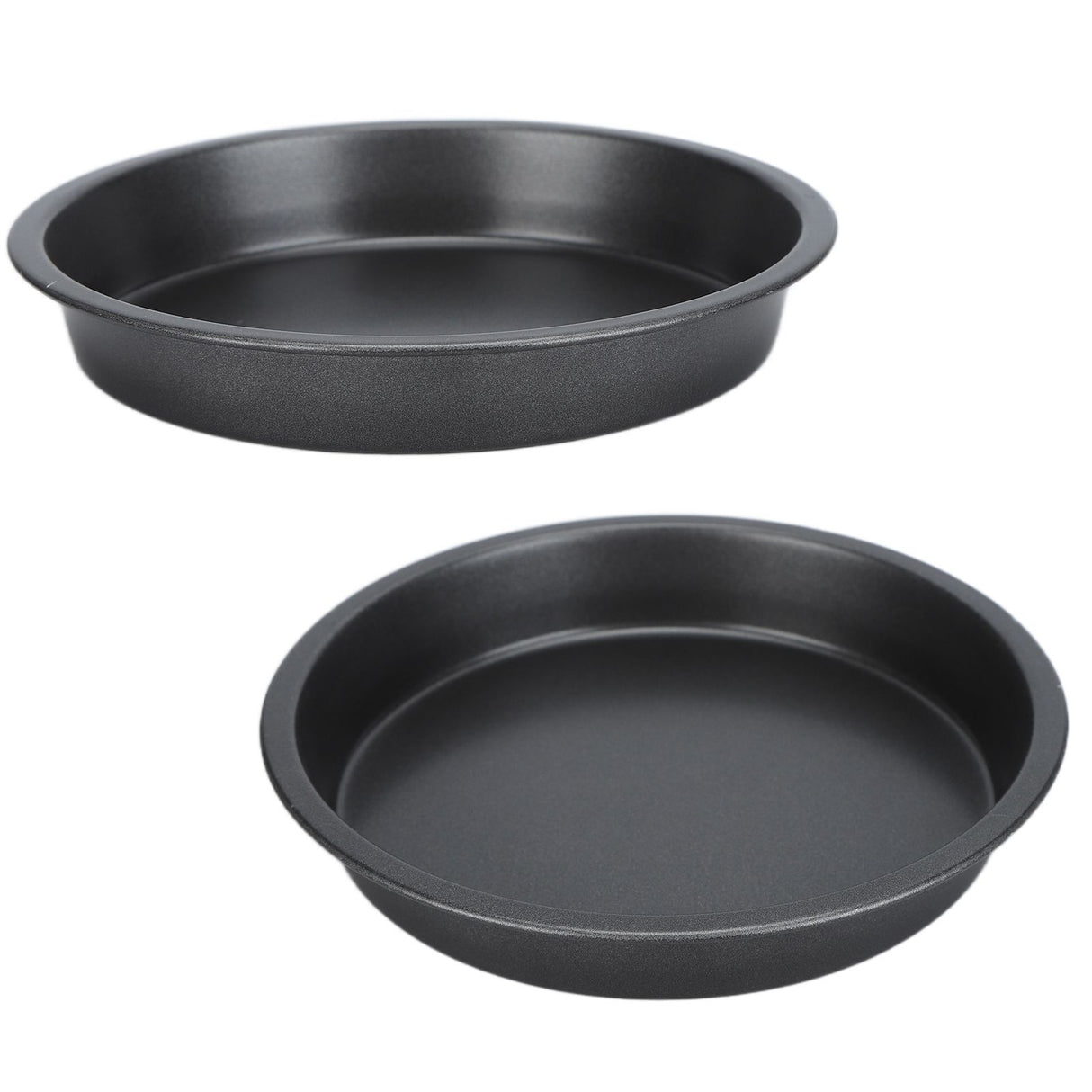 2Pcs Non Stick Pizza Pan Deep Thickened Carbon Steel Baking Pan for Kitchen Bakery6in