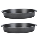 2Pcs Non Stick Pizza Pan Deep Thickened Carbon Steel Baking Pan for Kitchen Bakery9in - Rear View