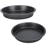 2Pcs Non Stick Pizza Pan Deep Thickened Carbon Steel Baking Pan for Kitchen Bakery9in