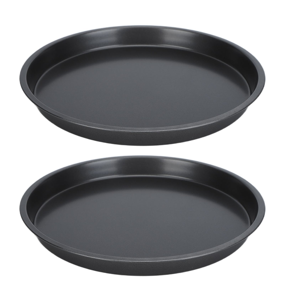 2Pcs Non Stick Pizza Pan Deep Thickened Carbon Steel Baking Pan for Kitchen Bakery12in