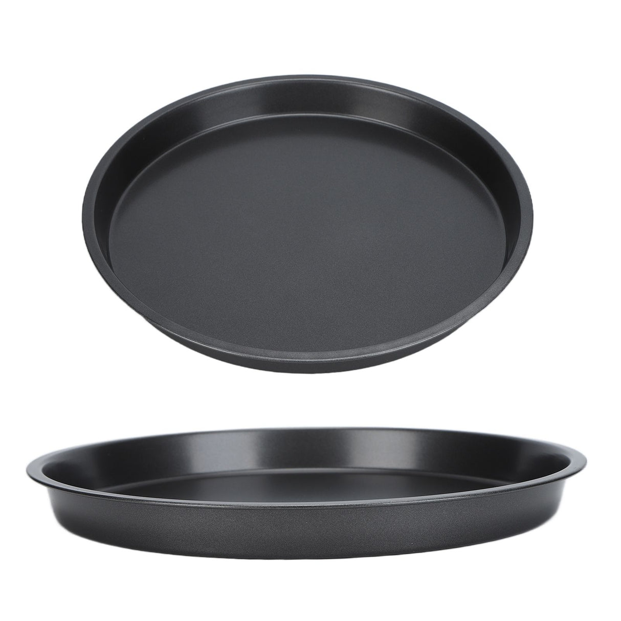 2Pcs Non Stick Pizza Pan Deep Thickened Carbon Steel Baking Pan for Kitchen Bakery12in