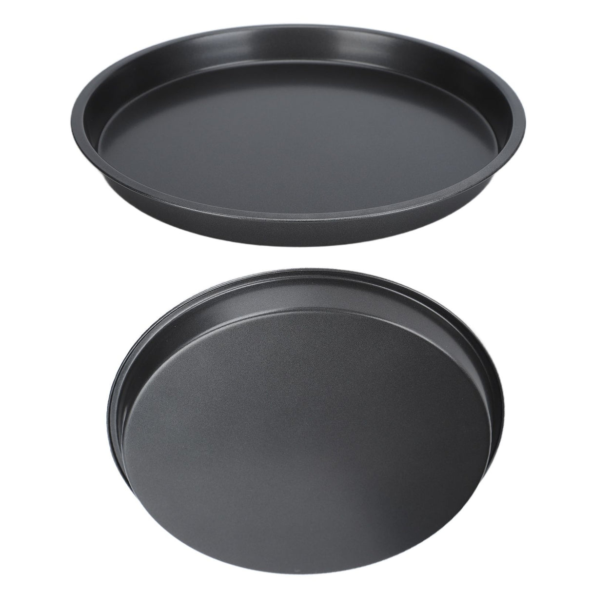 2Pcs Non Stick Pizza Pan Deep Thickened Carbon Steel Baking Pan for Kitchen Bakery12in