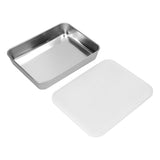 Stainless Steel Baking Tray Deep Flat Non Stick Baking Pan Food Storage Box with CoverS - Front View
