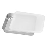 Stainless Steel Baking Tray Deep Flat Non Stick Baking Pan Food Storage Box with CoverS - Side View