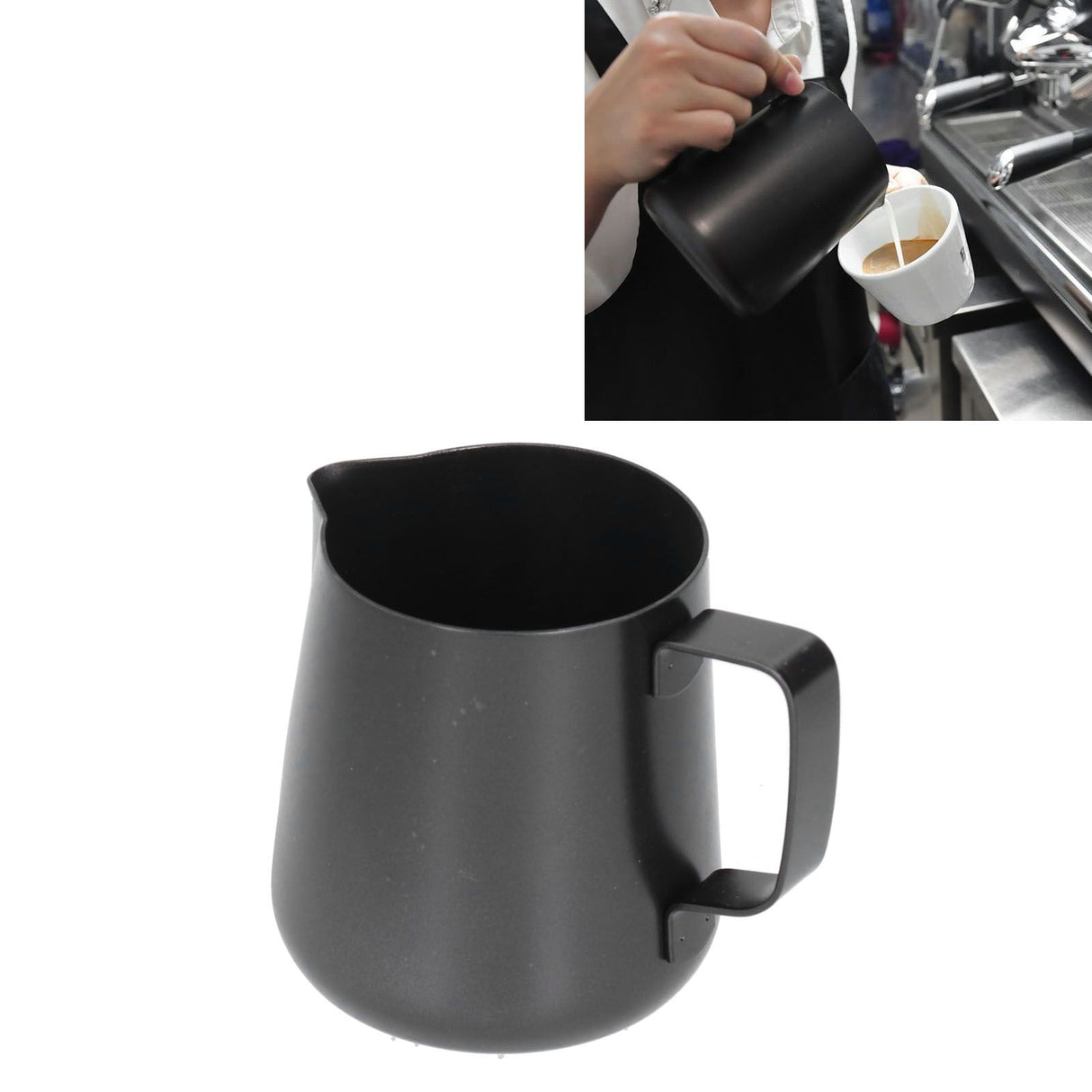 Thick Stainless Steel Frothing Cup Coffee Art Pitcher Milk Frothing Jug with Pointed Spout350ML
