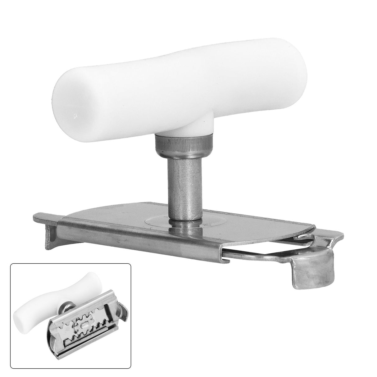 Stainless Steel Can Opener Portable Manual Bottle Opener with Ergonomic Handle Convenient to Use for KitchenWhite