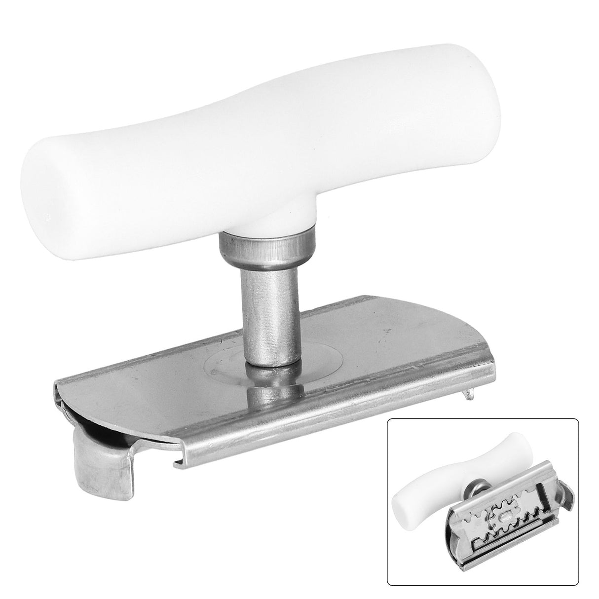 Stainless Steel Can Opener Portable Manual Bottle Opener with Ergonomic Handle Convenient to Use for KitchenWhite
