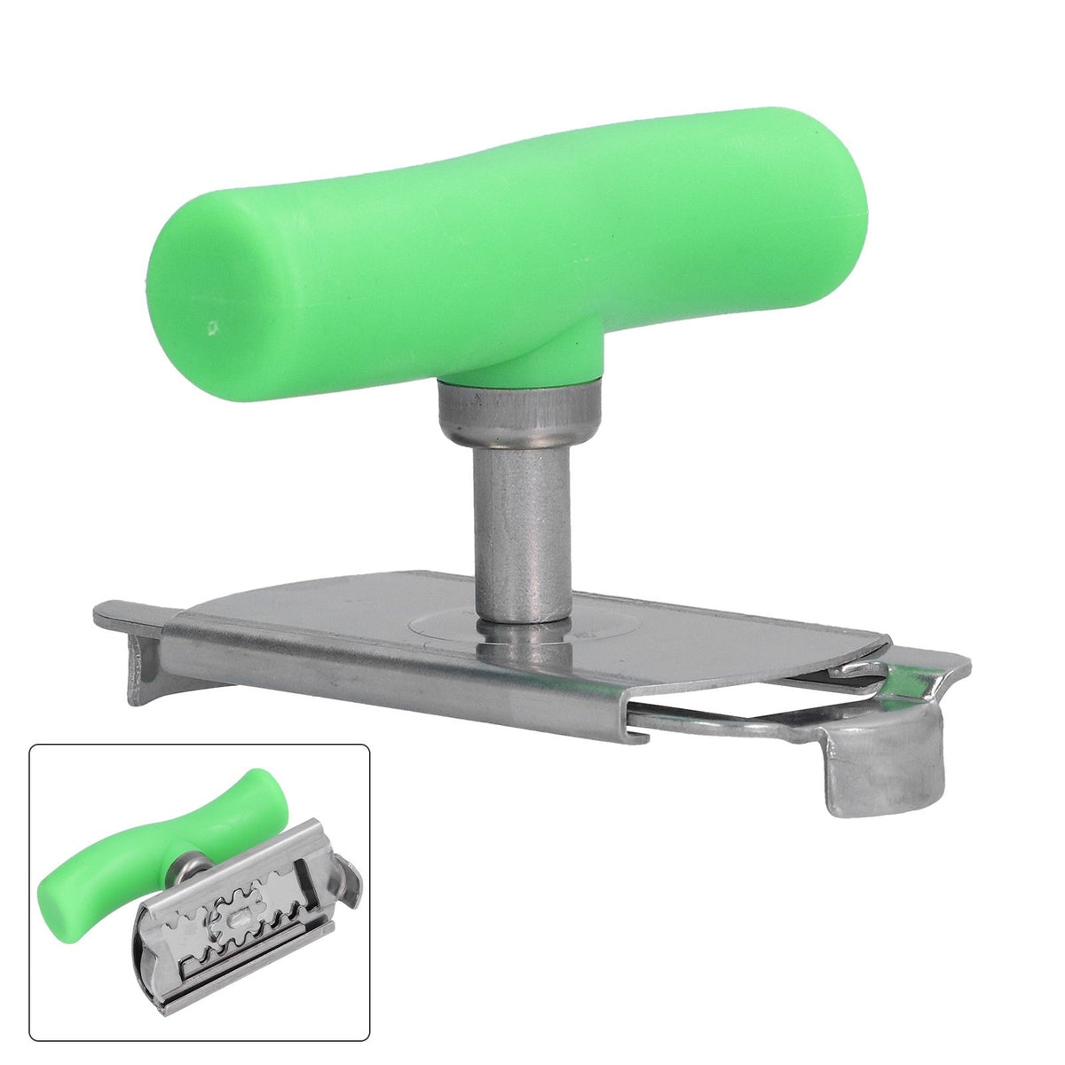 Stainless Steel Can Opener Portable Manual Bottle Opener with Ergonomic Handle Convenient to Use for KitchenGreen