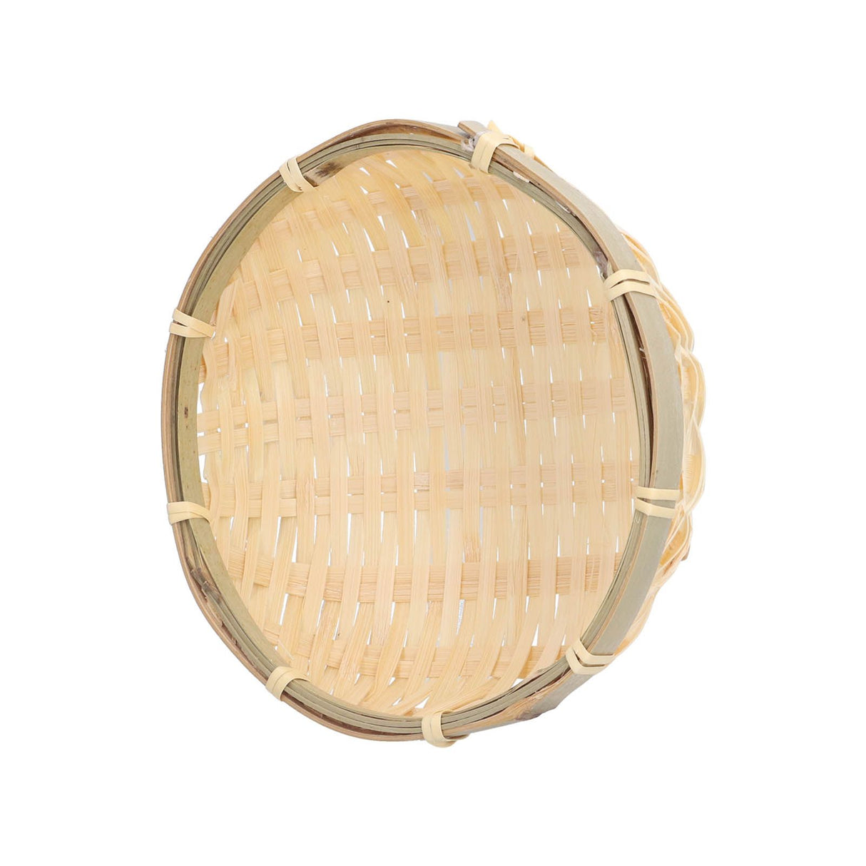 Fruit Basket Hand Woven Bamboo Mini Multifunctional Sturdy Serving Basket Tray for Living Room Kitchen 15x5cm