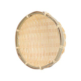 Fruit Basket Hand Woven Bamboo Mini Multifunctional Sturdy Serving Basket Tray for Living Room Kitchen 15x5cm