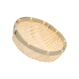 Fruit Basket Hand Woven Bamboo Mini Multifunctional Sturdy Serving Basket Tray for Living Room Kitchen 15x5cm - 45-Degree Angle