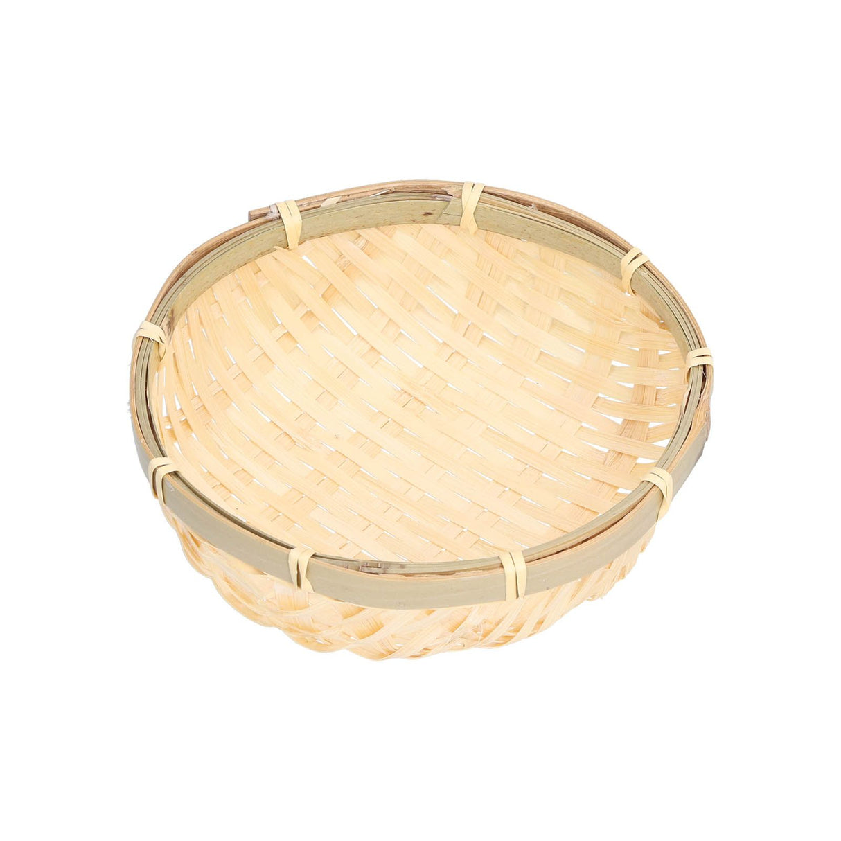 Fruit Basket Hand Woven Bamboo Mini Multifunctional Sturdy Serving Basket Tray for Living Room Kitchen 15x5cm