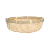 Fruit Basket Hand Woven Bamboo Mini Multifunctional Sturdy Serving Basket Tray for Living Room Kitchen 15x5cm
