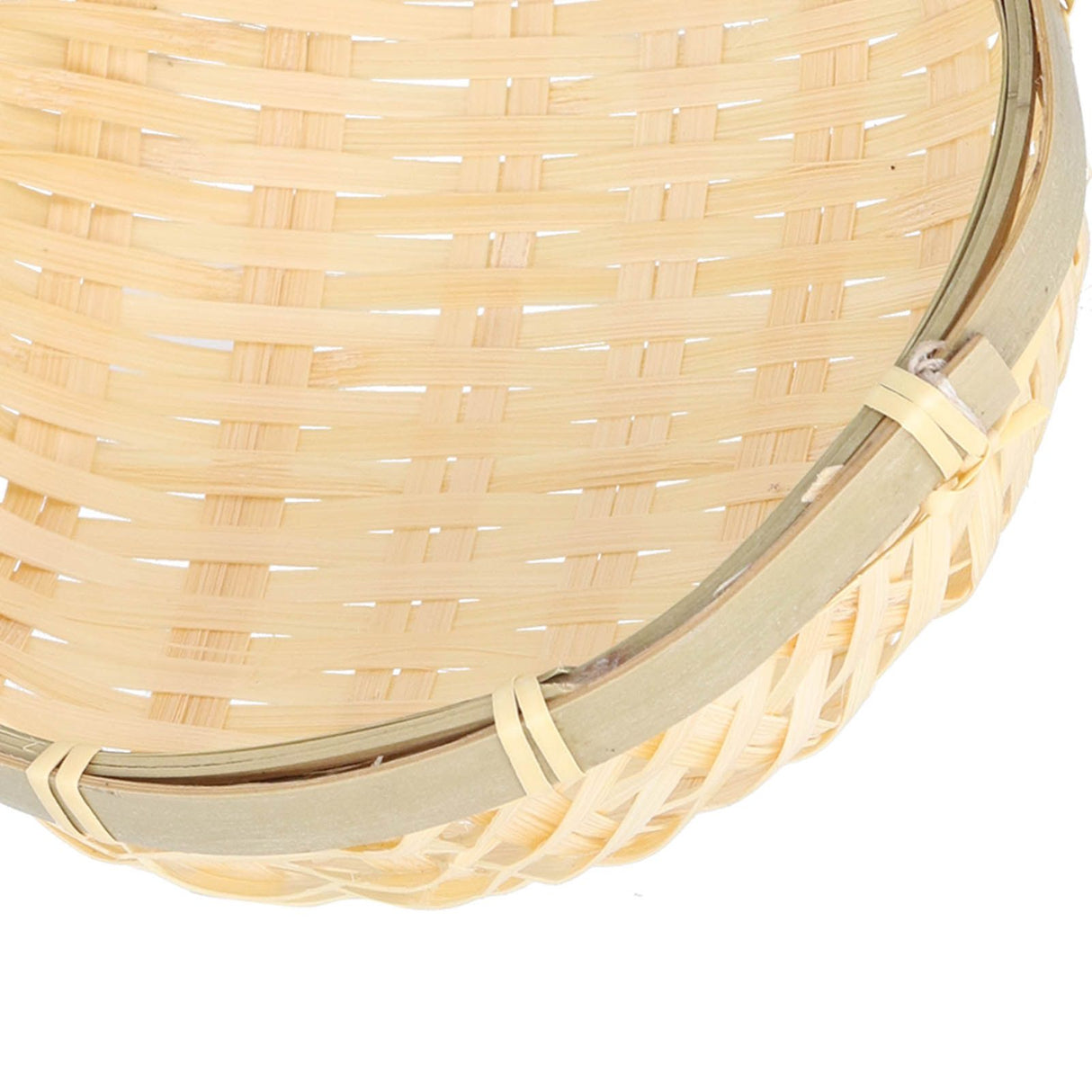 Fruit Basket Hand Woven Bamboo Mini Multifunctional Sturdy Serving Basket Tray for Living Room Kitchen 15x5cm